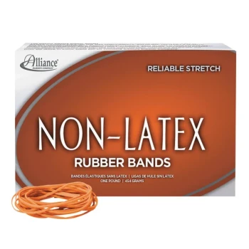 Alliance 37196 3 1/2" x 1/16" Orange Non-Latex #19 Rubber Bands 6 lb. - 1,440/Box