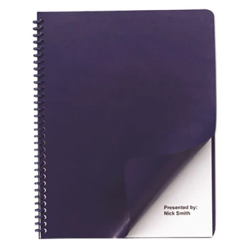 Swingline GBC 2000711 11 1/4" x 8 3/4" Navy Leather-Look Binding System Cover - 200/Box