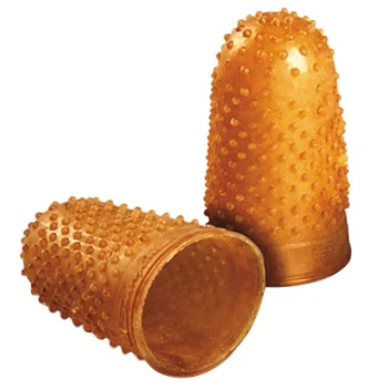Swingline 54014 Size 14 (Extra-Large) Amber Rubber Finger Tips - 12/Pack