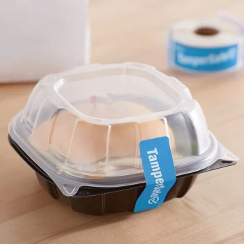 Choice TamperSafe 3" x 1" Customizable Blue Paper Tamper-Evident Label - 250/Roll