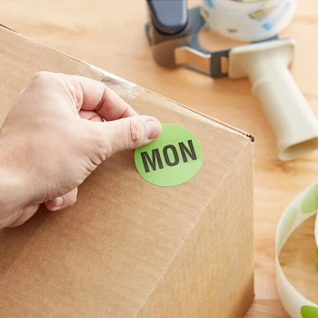 Lavex 2" Monday Green Matte Paper Permanent Inventory Day Label - 500/Roll