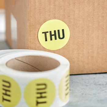 Lavex 2" Thursday Lime Matte Paper Permanent Inventory Day Label - 500/Roll