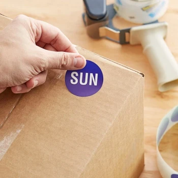 Lavex 2" Sunday Blue Matte Paper Permanent Inventory Day Label - 500/Roll
