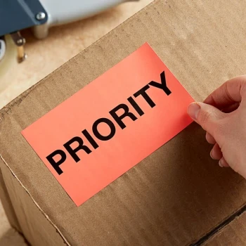 Lavex 3" x 5" Priority Matte Paper Permanent Label - 500/Roll