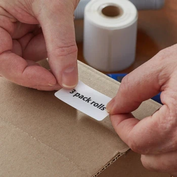 Lavex 2" x 1 1/4" White Top Coated Direct Thermal Removable Label - 280/Roll