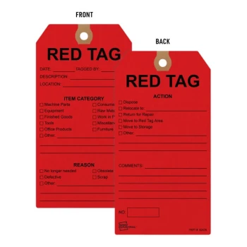 Avery® 3" x 5 3/4" "Red Tag" Pre-Printed Pre-Strung Cardstock 5S Hang Tags - 25/Pack