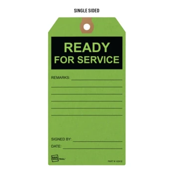 Avery® 3" x 5 3/4" "Ready for Service" Green Pre-Printed Pre-Strung Cardstock Repair Hang Tags - 25/Pack