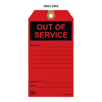 Avery® 3" x 5 3/4" "Out of Service" Red Pre-Printed Pre-Strung Cardstock Service Hang Tags - 25/Pack