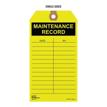 Avery® 3" x 5 3/4" "Maintenance Record" Yellow Pre-Printed Pre-Strung Cardstock Maintenance Hang Tags - 25/Pack