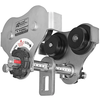 OZ Lifting Products 1 Ton Push Beam Trolley with Fall Protection OZ1PBTA-MR