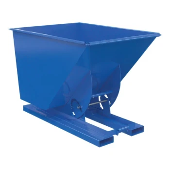 Vestil 1 Cubic Yard Light-Duty Manual Blue Steel Forklift Hopper D-100-LD-NB - 2,000 lb. Capacity