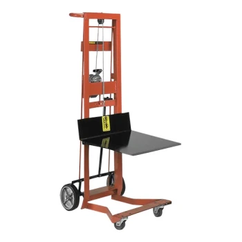 Wesco Industrial Products 750 lb. 4-Wheel Steel Winch Pedalift with 22" x 30" Platform and 54" Lift Height 260022