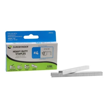 Surebonder 5/16" #4 Heavy-Duty Narrow Crown Staples 1,250-Count 55516 - 50/Case