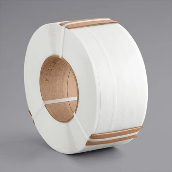 1/2" x 9900' .024" 350 lb. 8" x 8" Core White Polypropylene Machine Strapping Coil
