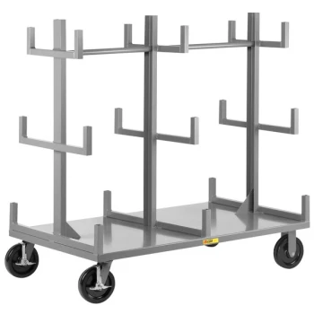 Little Giant 36" x 72" Heavy-Duty 3-Level Bar / Pipe Truck with 18 Cradles BRT336722R8PHFL - 3600 lb. Capacity