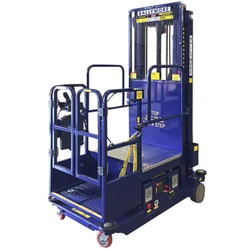 Ballymore PS-12D 18' Battery-Powered Drivable Hydraulic Stocking Lift with 32" x 28" Cargo Deck - 650 lb.