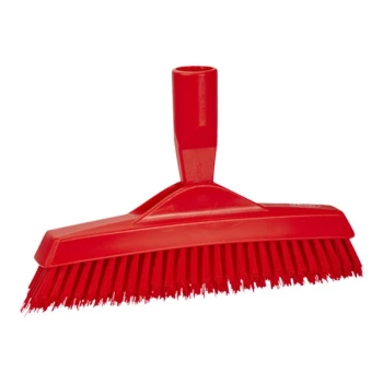Vikan 70404 8 15/16" Red Angle-Adjustable Grout Brush with Extra Stiff Bristles