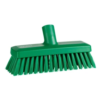 Vikan 70422 9" Green Wall / Deck Scrub Head with Stiff Bristles
