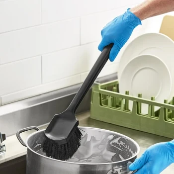 Advantage Supplies 20" Black Floating Utility / Pot Scrub Brush