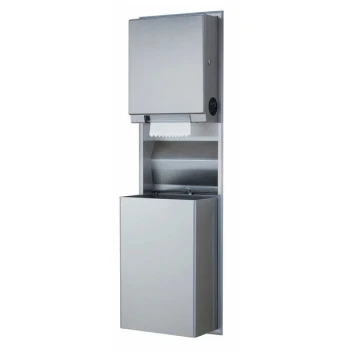 Bobrick B-3961 ClassicSeries Recessed Convertible Rectangular Paper Towel Dispenser / Trash Can