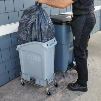 Rubbermaid® 2026695 52 Qt. / 13 Gallon Slim Jim Under-Counter Gray Rectangular Trash Can