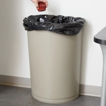 Rubbermaid® FG352000BEIG Untouchable 21 Gallon Beige Half Round Trash Can