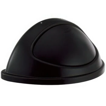 Rubbermaid® FG362000BLA Untouchable 21 Gallon Black Half Round Trash Can Lid with Swing Door
