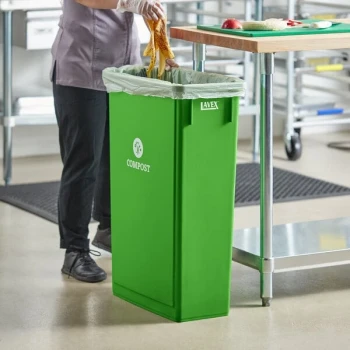 Lavex 23 Gallon Lime Green Slim Rectangular Compost Bin