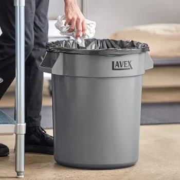 Lavex 20 Gallon Gray Round Commercial Trash Can / Ingredient Bin