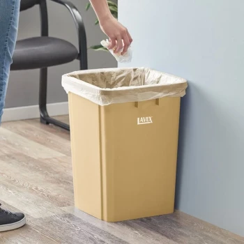 Lavex 19 Gallon Beige Square Trash Can