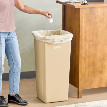Lavex 23 Gallon Beige Square Trash Can