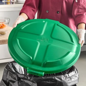Lavex 32 Gallon Green Round Dome Trash Can Lid