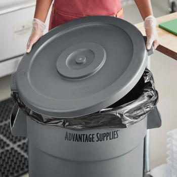 Advantage Supplies 44 Gallon Gray Round Commercial Trash Can Lid