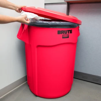 Rubbermaid® BRUTE 20 Gallon Red Round Trash Can and Lid