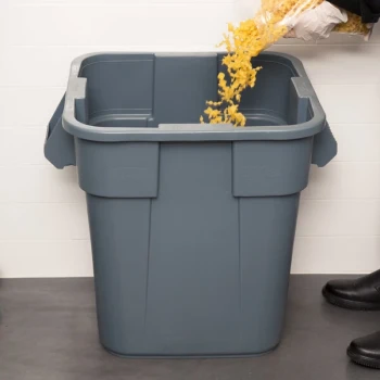 Rubbermaid® BRUTE 28 Gallon Gray Square Trash Can and Lid