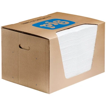New Pig MAT440 20" x 15" Oil-Based Liquids Only Absorbent Heavy Weight Mat Pads with Dispenser Box - 100/Box