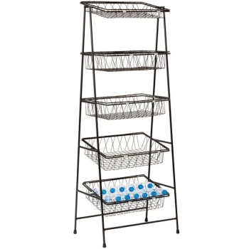 GET Enterprises POP 23 1/2" x 14" x 64" Metal Gray Rectangular 5-Tier Pane Stand