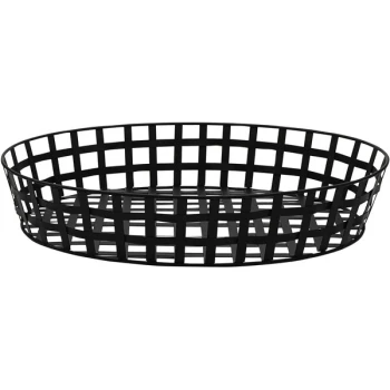 GET Enterprises Harvest Baskets 24" x 18" x 4 1/2" Black Iron Powder-Coated Oval Basket