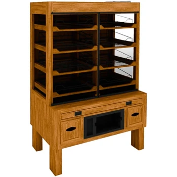 Marco Company 48" x 30" x 78" Honey Pine Packaged Bakery Display with Light