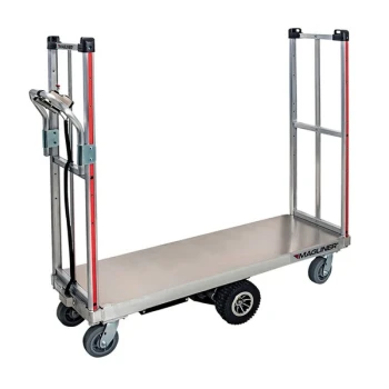 Magliner MBT1621 18" x 60" Motorized U-Boat Utility Cart with 9" Pneumatic Wheels and Standard Deck - 1000 lb. Capacity