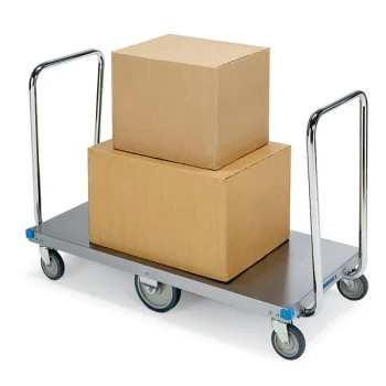 Lakeside 456 Stainless Steel Dual Handle Platform Truck - 53 1/2" x 24 7/8" x 35 1/8"
