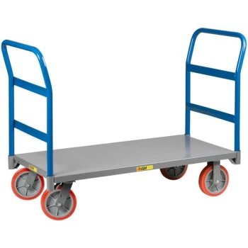 Little Giant 30" x 72" Double Handle Platform Truck NBB-3072-8PY-2H - 3600 lb. Capacity