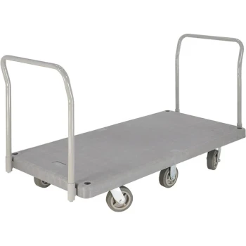 Vestil PPT-3-62 30" x 60" Heavy-Duty Dual Handle Plastic Platform Truck - 3000 lb. Capacity