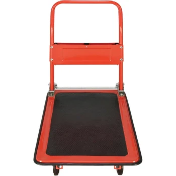 Vestil SFT-1929 19" x 29" Red Steel Platform Truck with Folding Handle - 330 lb. Capacity