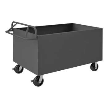 Durham Mfg 30" x 60" 14 Gauge Steel 4-Sided Solid Box Truck with Ergonomic Handle and 6" Phenolic Casters - 2,000 lb. Capacity 4STE-SM-3060-95