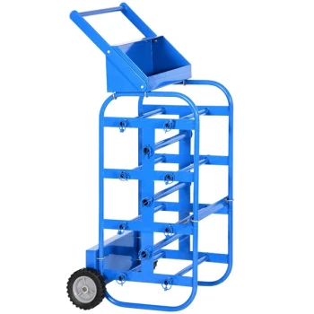 Vestil WIRE-D-E Mobile Wire Reel Caddy with 11 Spool Bars for 7" - 14" Reels and 150 lb. Capacity
