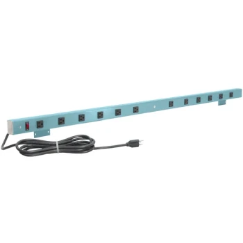 BenchPro 36" Light Blue 8-Outlet Mountable Power Strip A8-36