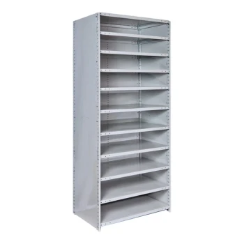 Hallowell MedSafe Hi-Tech 36" x 12" x 87" Light Gray Antimicrobial Steel Closed 11-Shelf Medium-Duty Shelving Starter 452C-12PL-AM