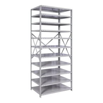 Hallowell MedSafe Hi-Tech 36" x 24" x 87" Antimicrobial Steel Open 11-Shelf Medium-Duty Shelving Starter 451C-24PL-AM