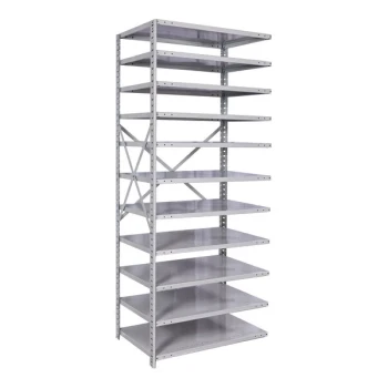 Hallowell MedSafe Hi-Tech 48" x 18" x 87" Antimicrobial Steel Open 11-Shelf Medium-Duty Shelving Add-On A471C-18PL-AM